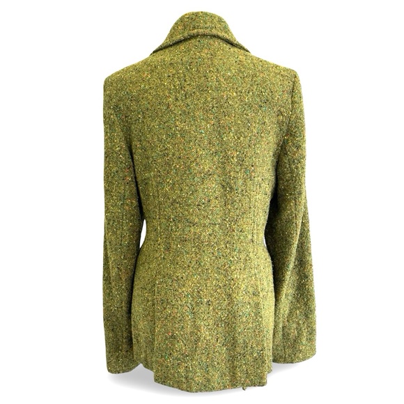 Moda International Olive/ Multi Pea Coat sz 6 Y2K vintage retro - Picture 4 of 14